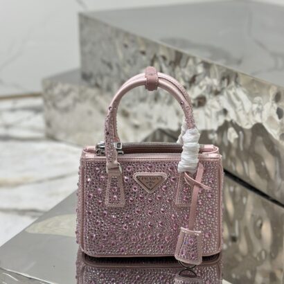 Prada Galleria Satin Mini Bag with crystals