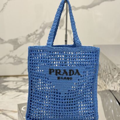Prad Raffia Crochet Tote Bag