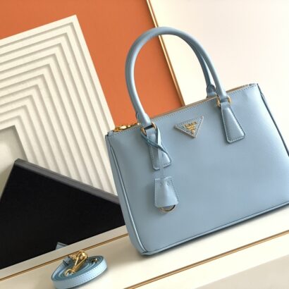 Prad Pink Saffiano Lux Leather Tote