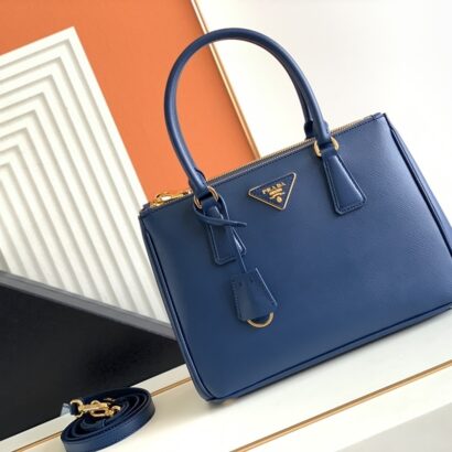 Prad Pink Saffiano Lux Leather Tote