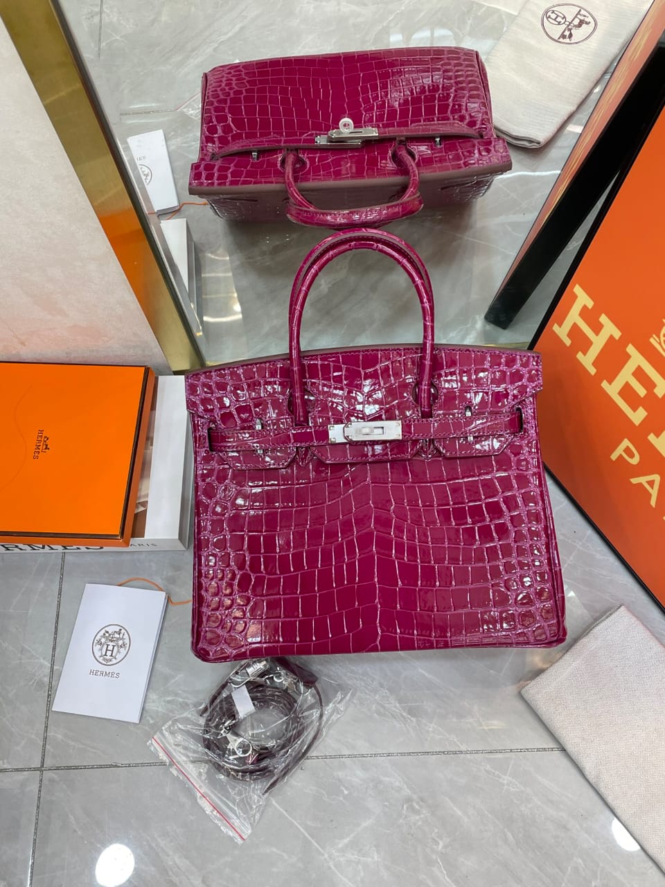 HM Birkin crocodile leather