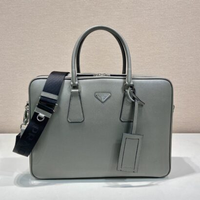 Prad Saffiano leather briefcase
