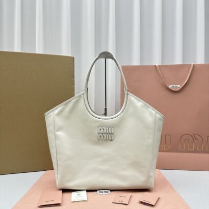 Miú Ivy medium Leather Tote Bag