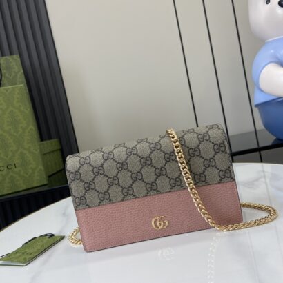 GG Marmont bi-color wallet on chain