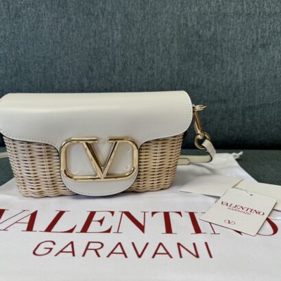 Valentin Garavani Locò Raffia Crossbody Bag