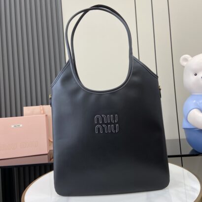 Miú Ivy Leather Tote Bag