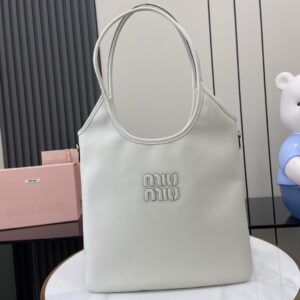 Miú Ivy Leather Tote Bag