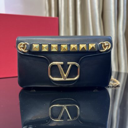 Valentin Garavani Stud Sign Leather Shoulder Bag