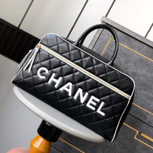 Chane Matelasse Leather Boston Bag