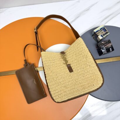 Le 5 à 7 Raffia Shoulder Bag