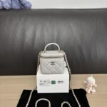 Chane Mini Black Lambskin Pearl Crush Vanity Crossbody