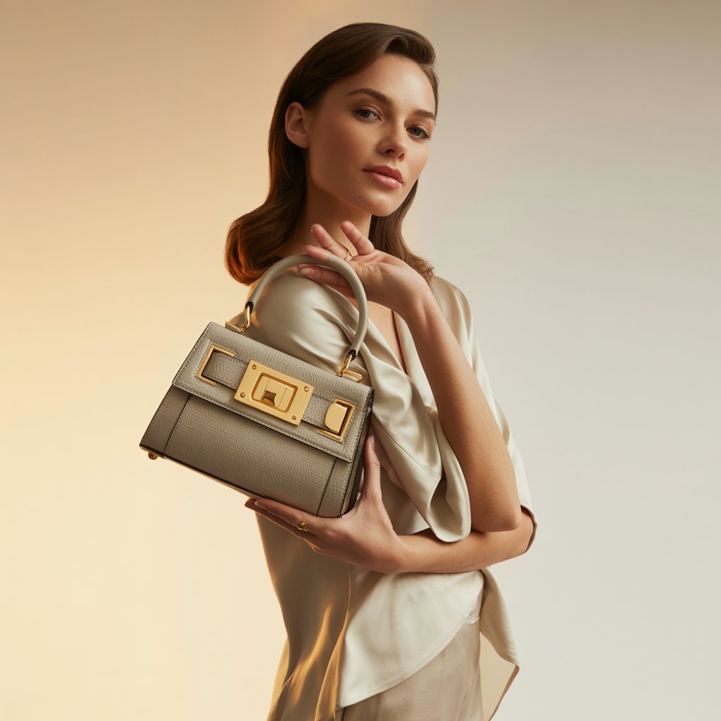 Luxury fashion editorial handbag