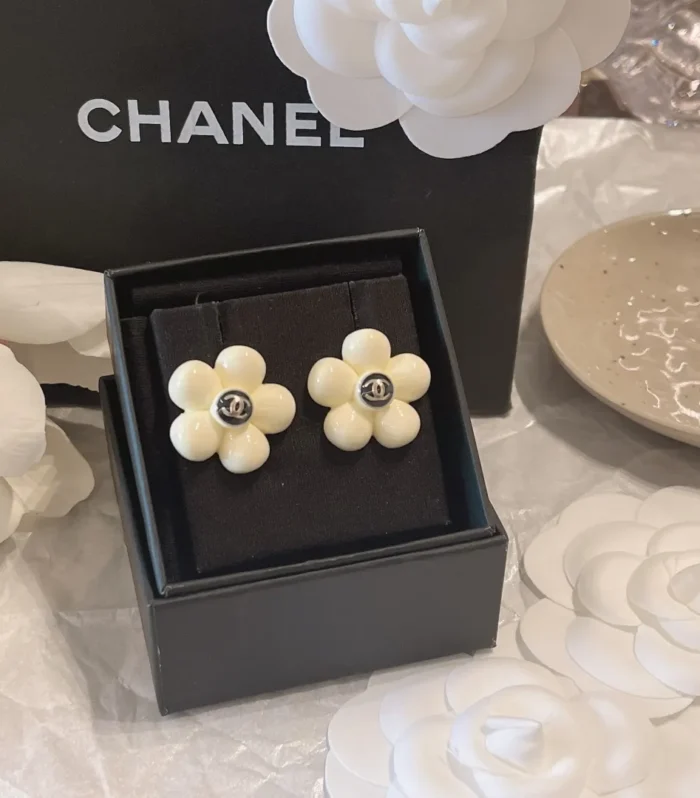 Chanel Acrylic Flower Earrings