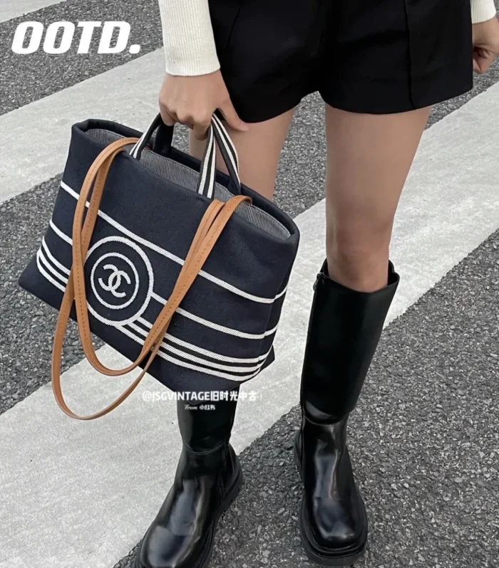 Deauville Nautical Denim Tote
