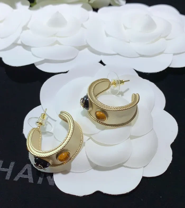 Chanel Agate Bead Earrings