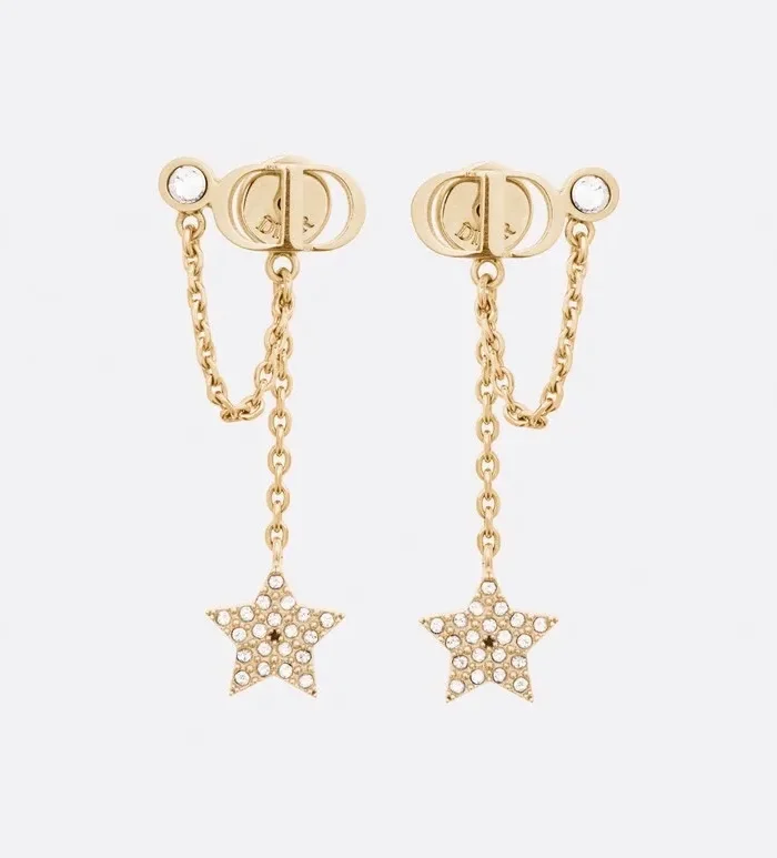 CD Letter Earrings Vintage Gold