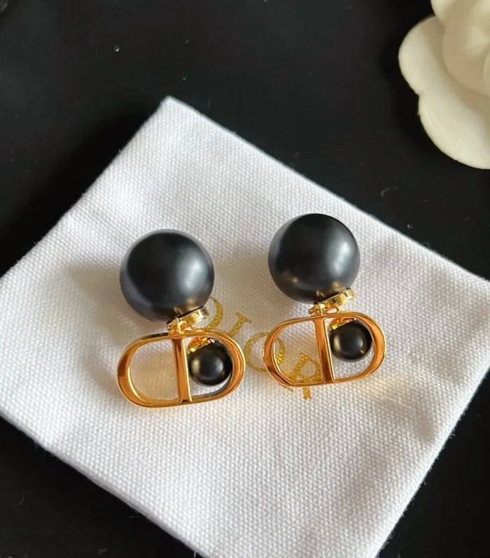 CD Grey Bead Earrings