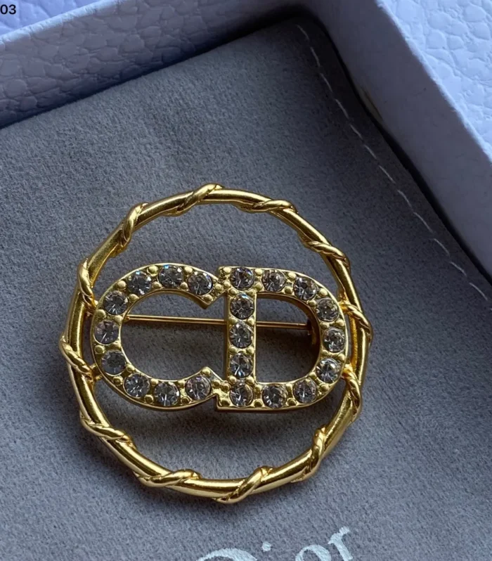 CD Circle Diamond Brooch