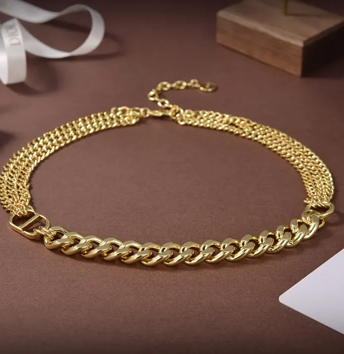 CD Chain Layered Necklace