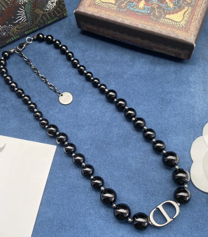 CD Black Bead Necklace