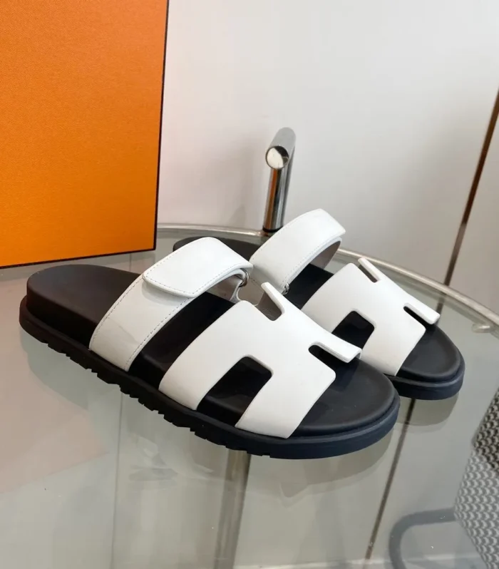 Chypre Sandal White Mastic Calfskin Leather