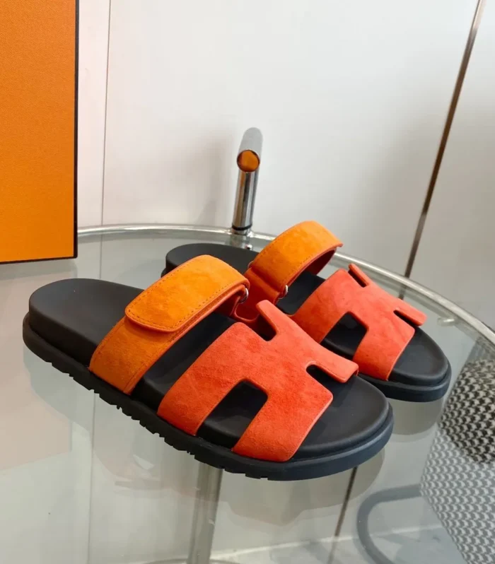 Chypre Sandal Suede Red Chapas  Orange