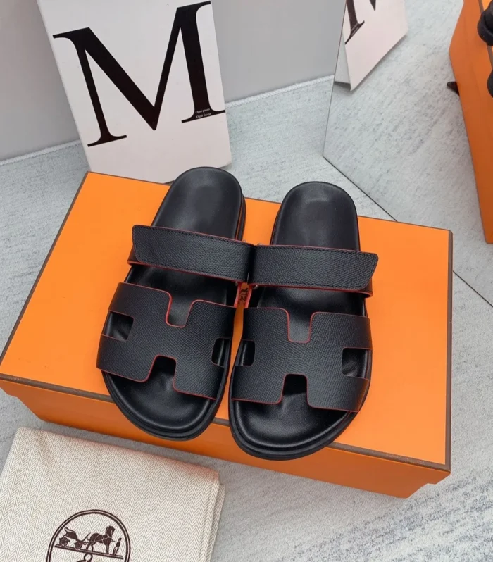 Chypre Sandal Black with red trim