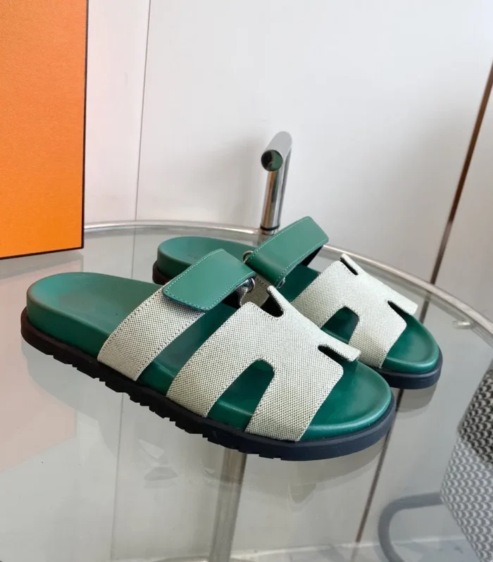 Chypre Canvas Sandal Tiff Leather