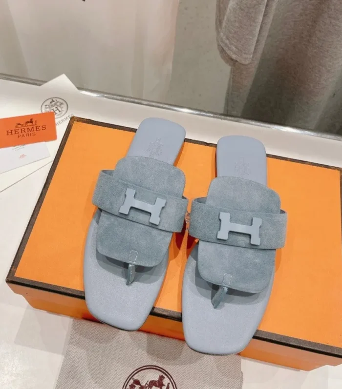 CLASSIC H BUCKLE SANDALS PASTEL BLUE LAMBSKIN