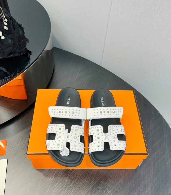 CHYPRE SANDAL WHITE MIX BLACK CALFSKIN SPECIAL
