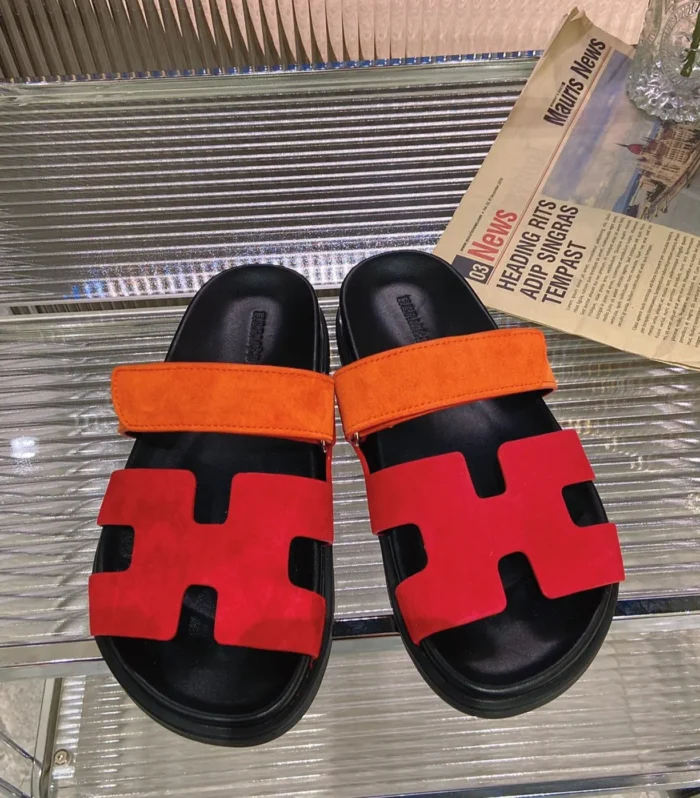 CHYPRE SANDAL RED MIX ORANGE SUEDE