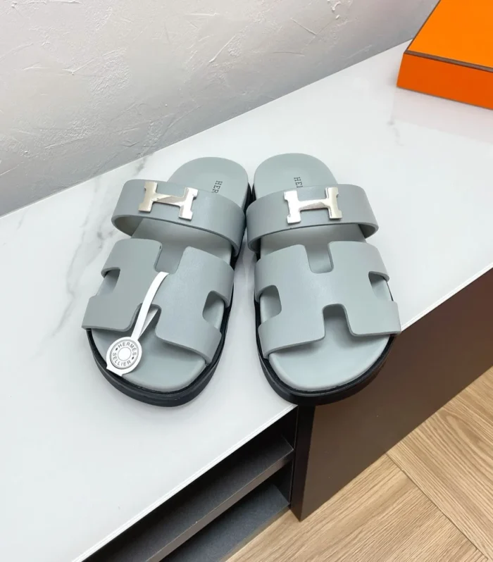 CHYPRE SANDAL PASTEL BLUE LAMBSKIN WITH H BUCKLE