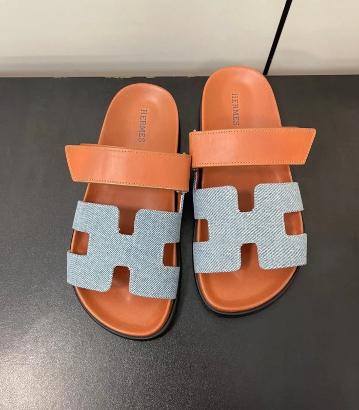 CHYPRE SANDAL ORANGE MIX SKY CALFSKIN