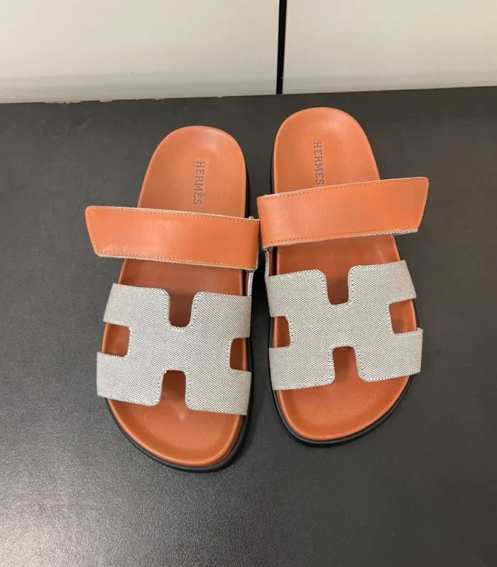 CHYPRE SANDAL ORANGE MIX CREAM CALFSKIN