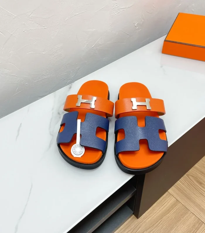 CHYPRE SANDAL LAPIS MIX ORANGE LAMBSKIN WITH H BUCKLE