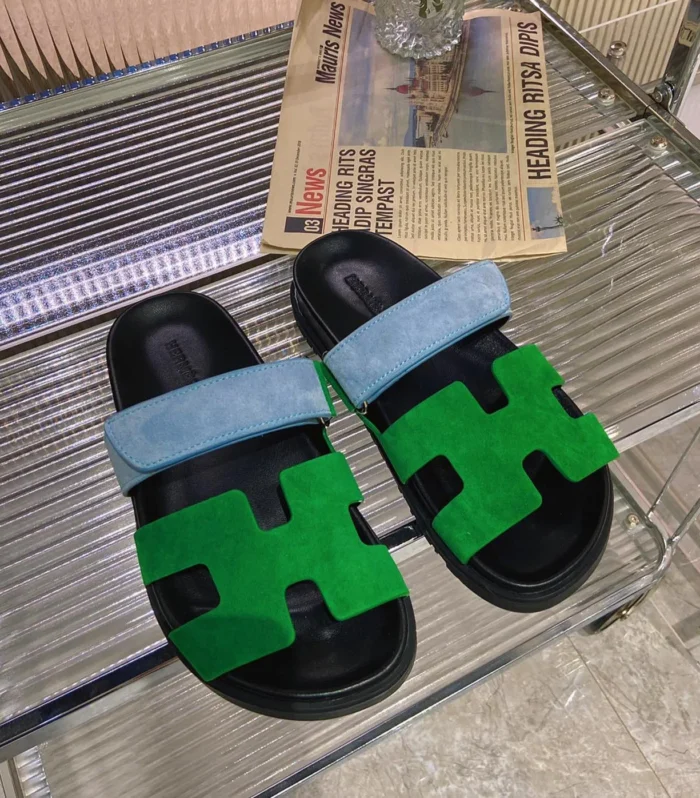 CHYPRE SANDAL GREEN MIX BLUE SUEDE