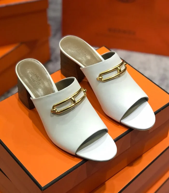 CAMILLA MULE 65 WHITE CALFSKIN
