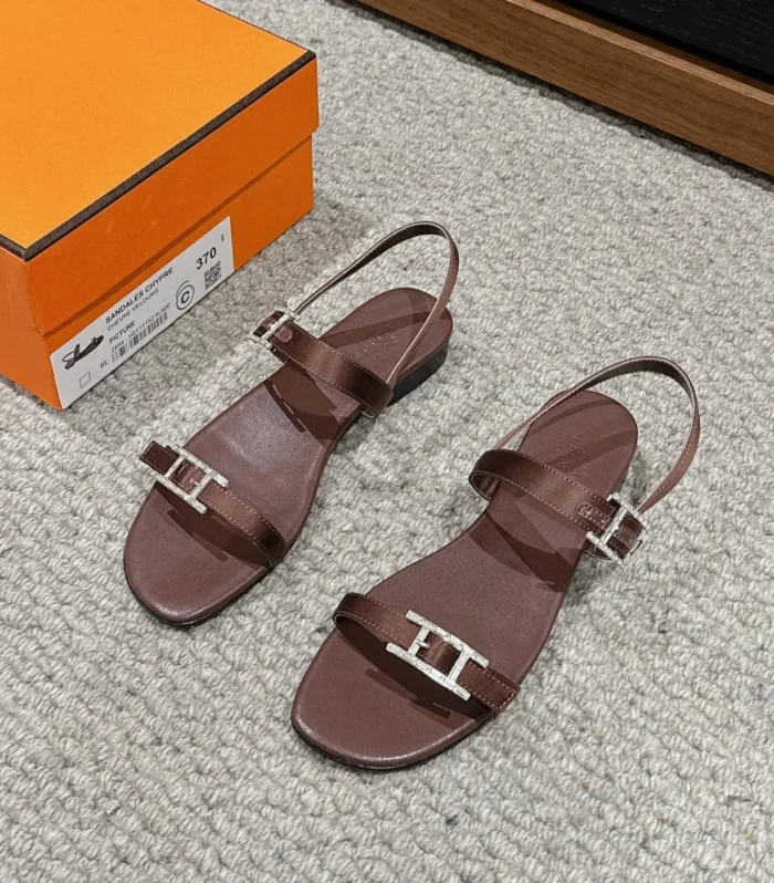 BUCKLE SANDAL CHOCOLATE CALFSKIN