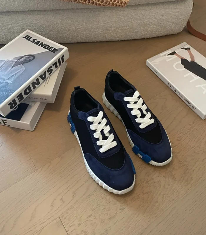 BOUNCING SNEAKERS BLACK MIX CHARCOAL BLUE CALFSKIN