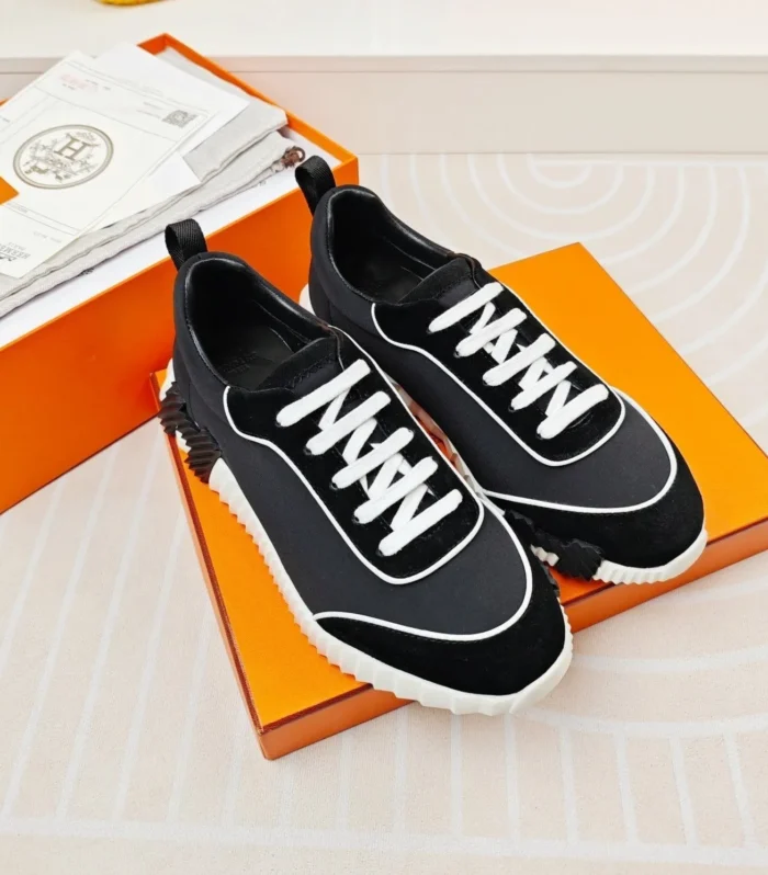 BOUNCING SNEAKERS BLACK CALFSKIN STYLIZED