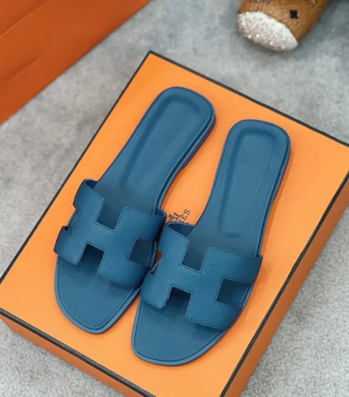 0ran sandal teal blue epsom goatskin