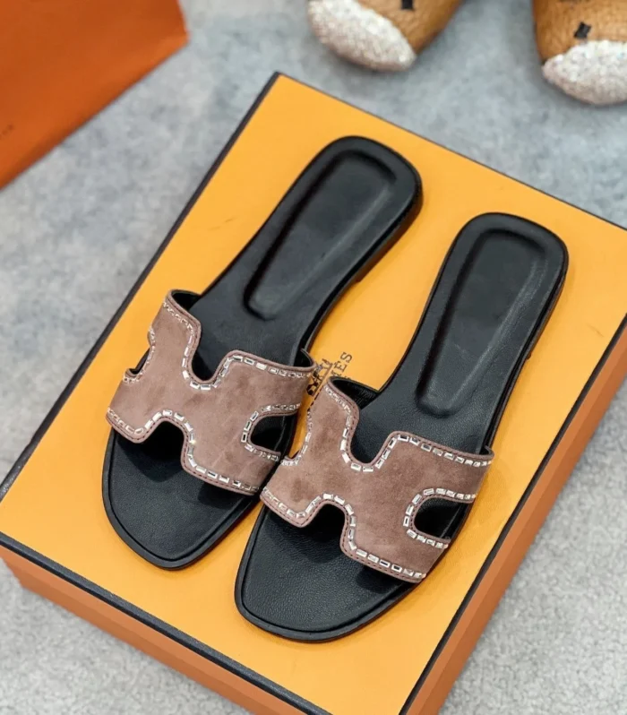 0ran sandal sienna black suede goatskin