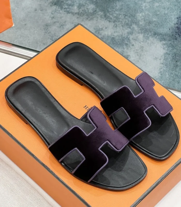 0ran sandal purple velvet goatskin
