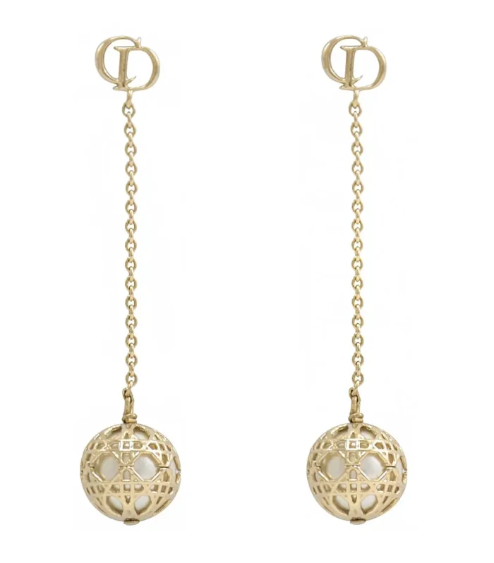 CD BALL DROP GOLD EARRINGS