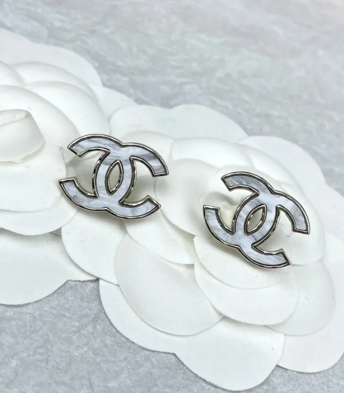 CC SILVER MARBLE EARRINGS