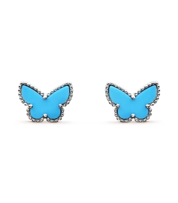 BUTTERFLY TURQUOISE SILVER EARRINGS