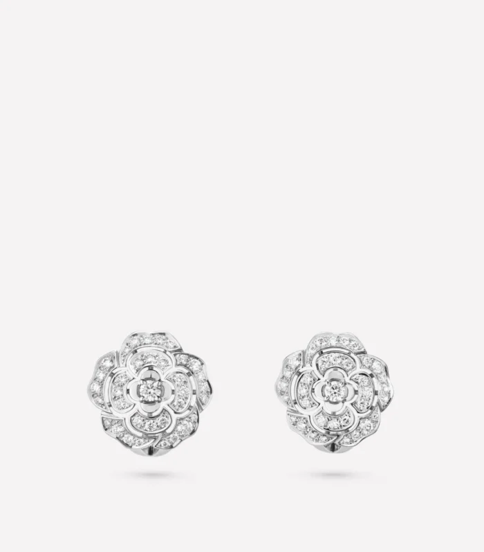 BOUTON DE EARRINGS SILVER DIAMOND