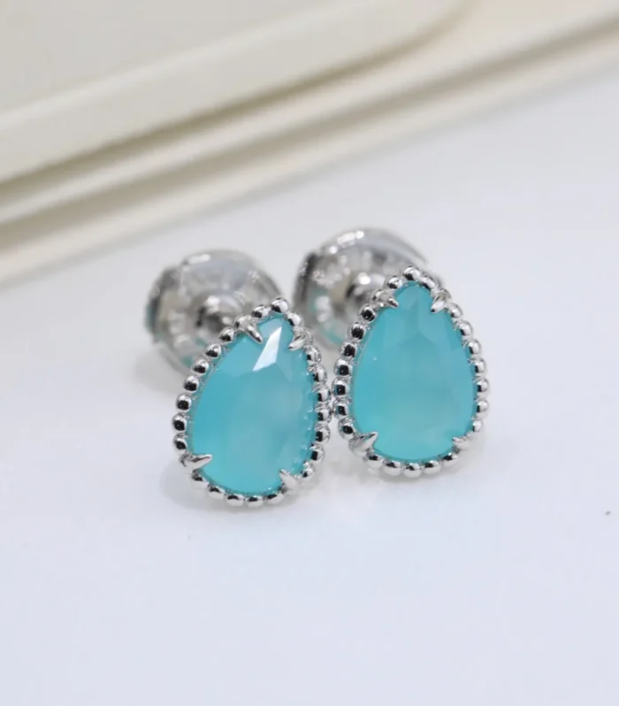 BOHEME TURQUOISE SILVER STUD EARRINGS