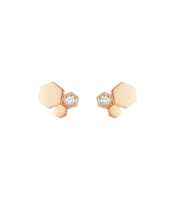 BEE LOVE PINK GOLD DIAMOND EARRINGS