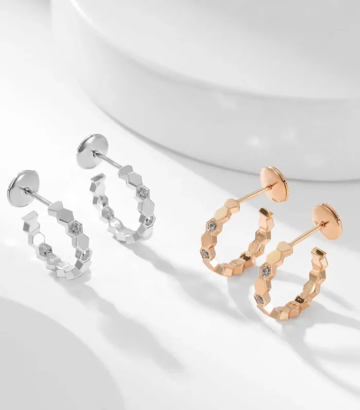 BEE LOVE DIAMOND HOOP EARRINGS